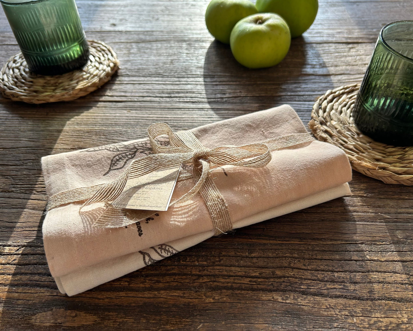 Naturally Dyed Napkin Set: Willow