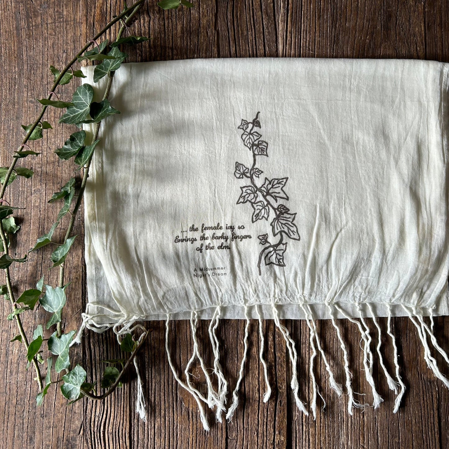 Naturally Dyed Organic Cotton Scarf: Ivy