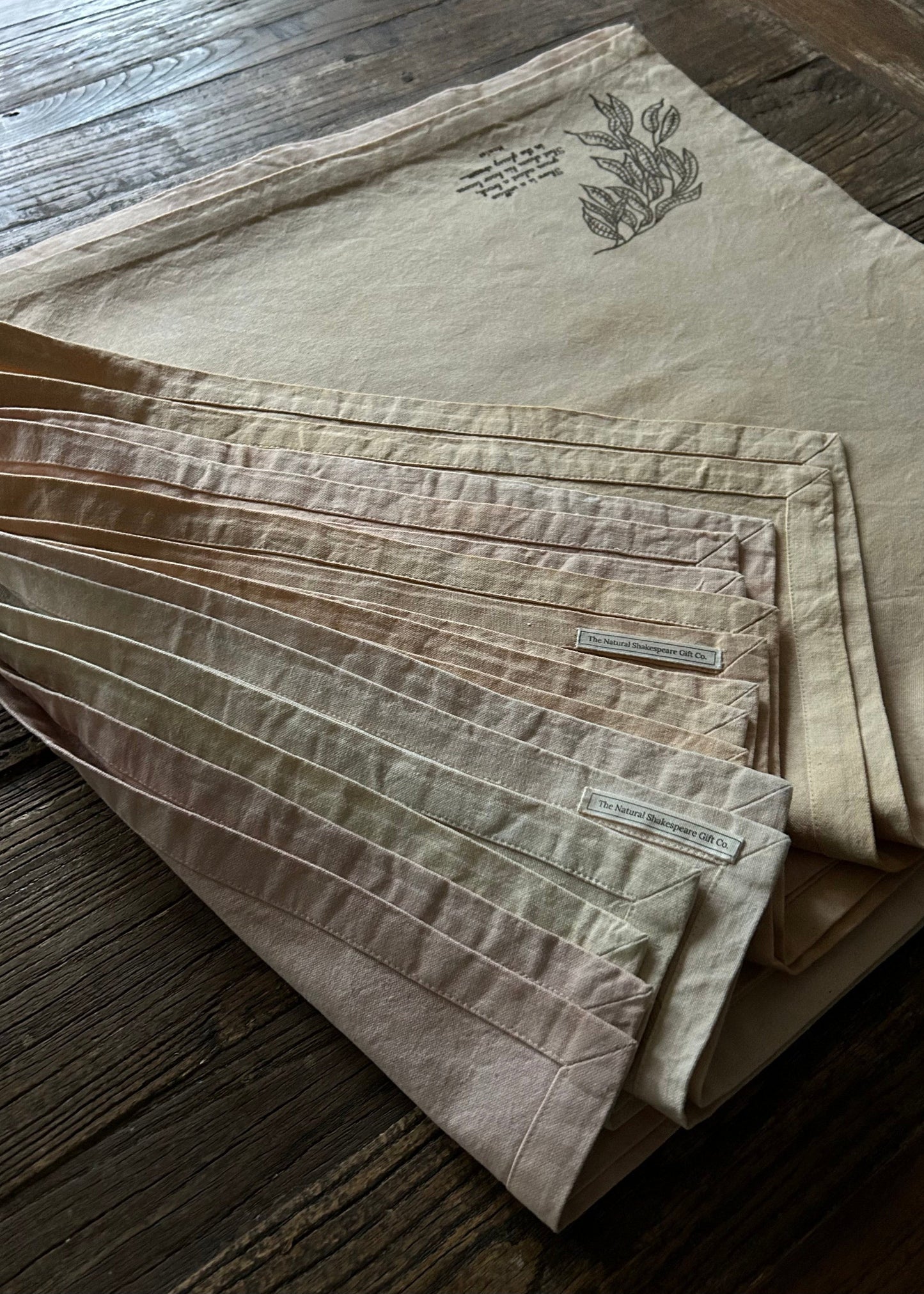 Naturally Dyed Napkin Set: Willow