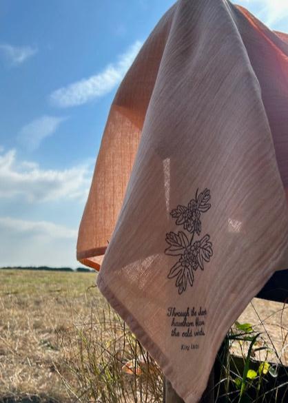 Naturally Dyed Organic Cotton Shawl: Hawthorn