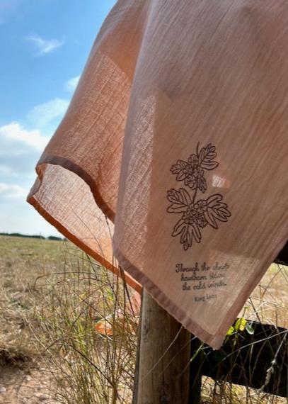 Naturally Dyed Organic Cotton Shawl: Hawthorn