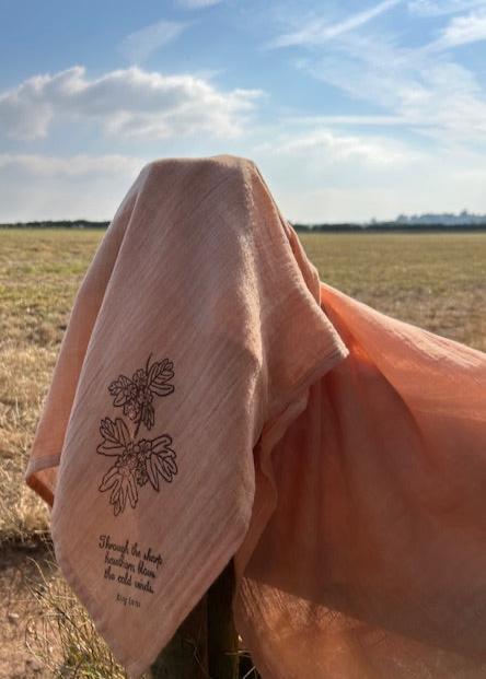 Naturally Dyed Organic Cotton Shawl: Hawthorn