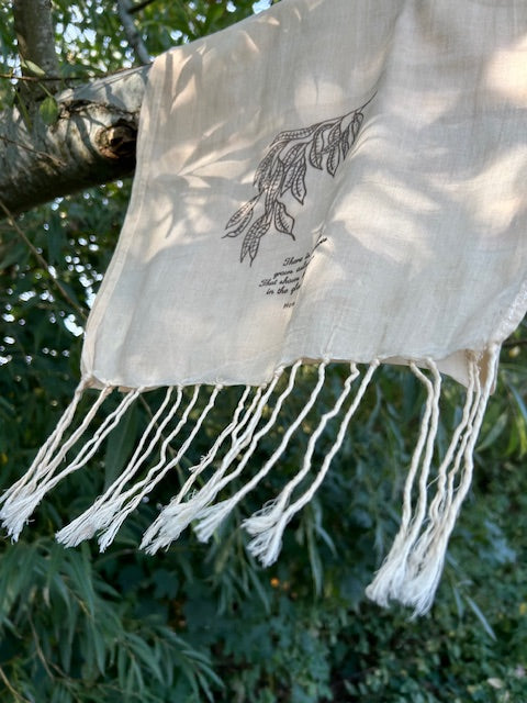 Naturally Dyed Organic Cotton Scarf: Willow